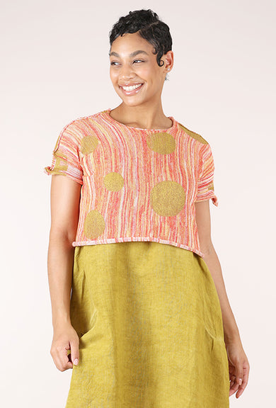 Paper Temples Boba Crop Sweater, Orange Marl 