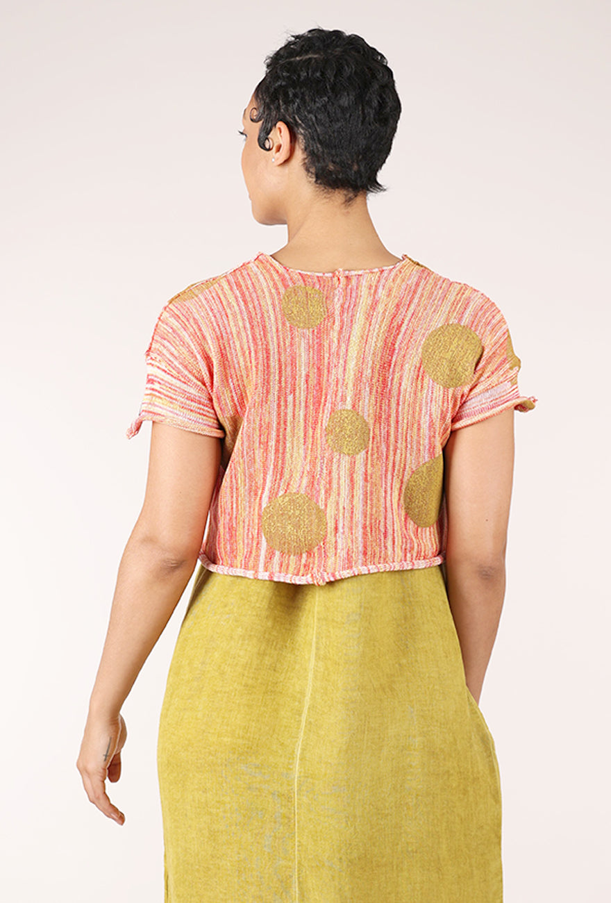 Paper Temples Boba Crop Sweater, Orange Marl 