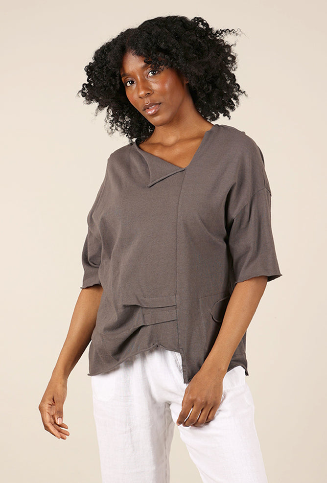 Fenini Peyton Pleat Top, Dusk 