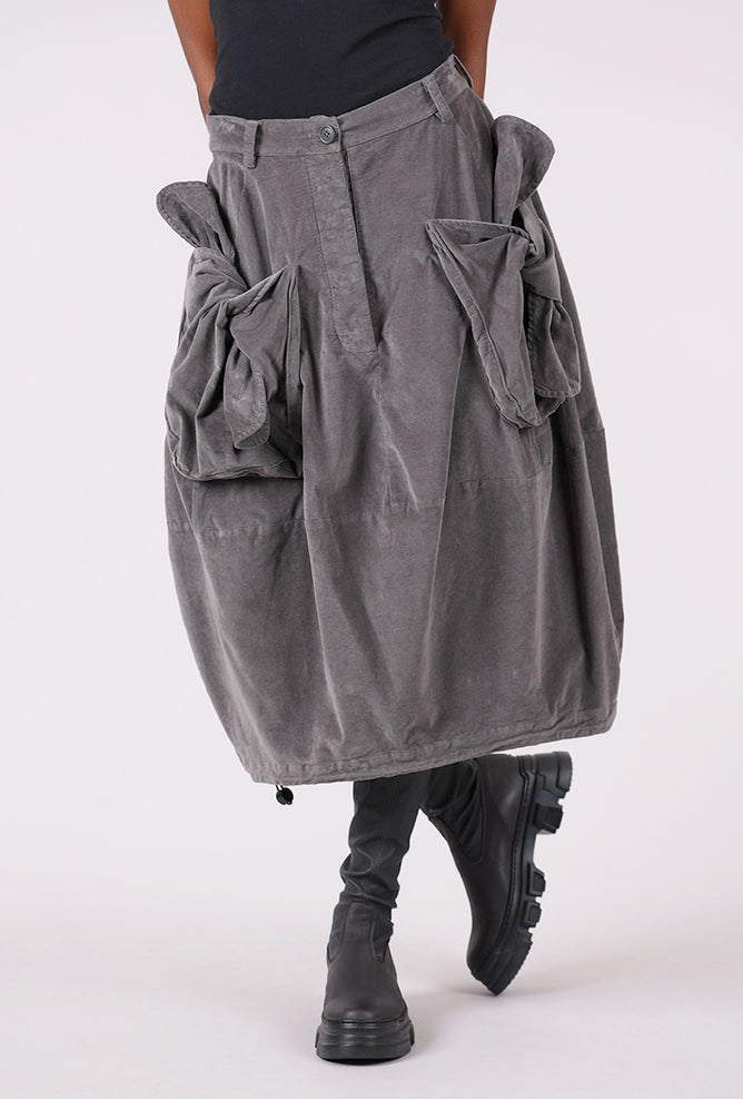 Rundholz Velveteen Pocket Skirt, Dark Gray 