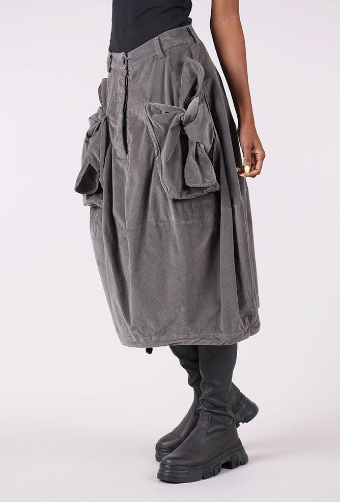 Rundholz Velveteen Pocket Skirt, Dark Gray 