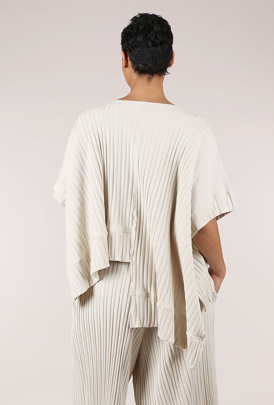 Sort Aarhus Fluted Ribbed Top, Greige 
