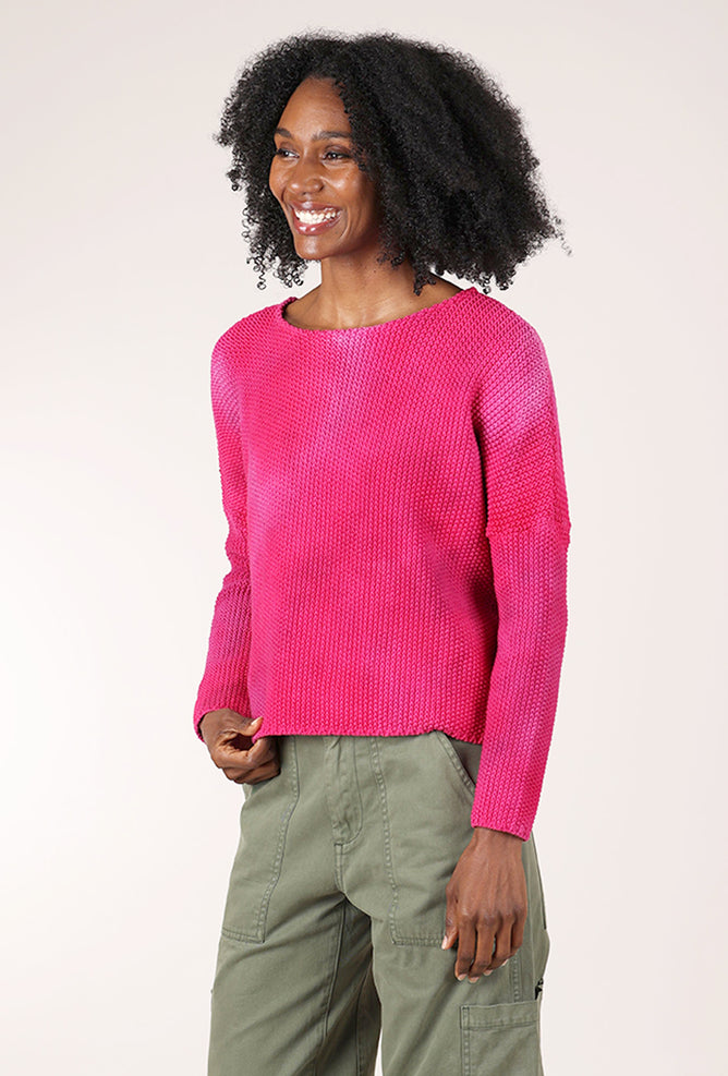 Heyne Bogut Shaker Knit Crop Sweater, Berry 