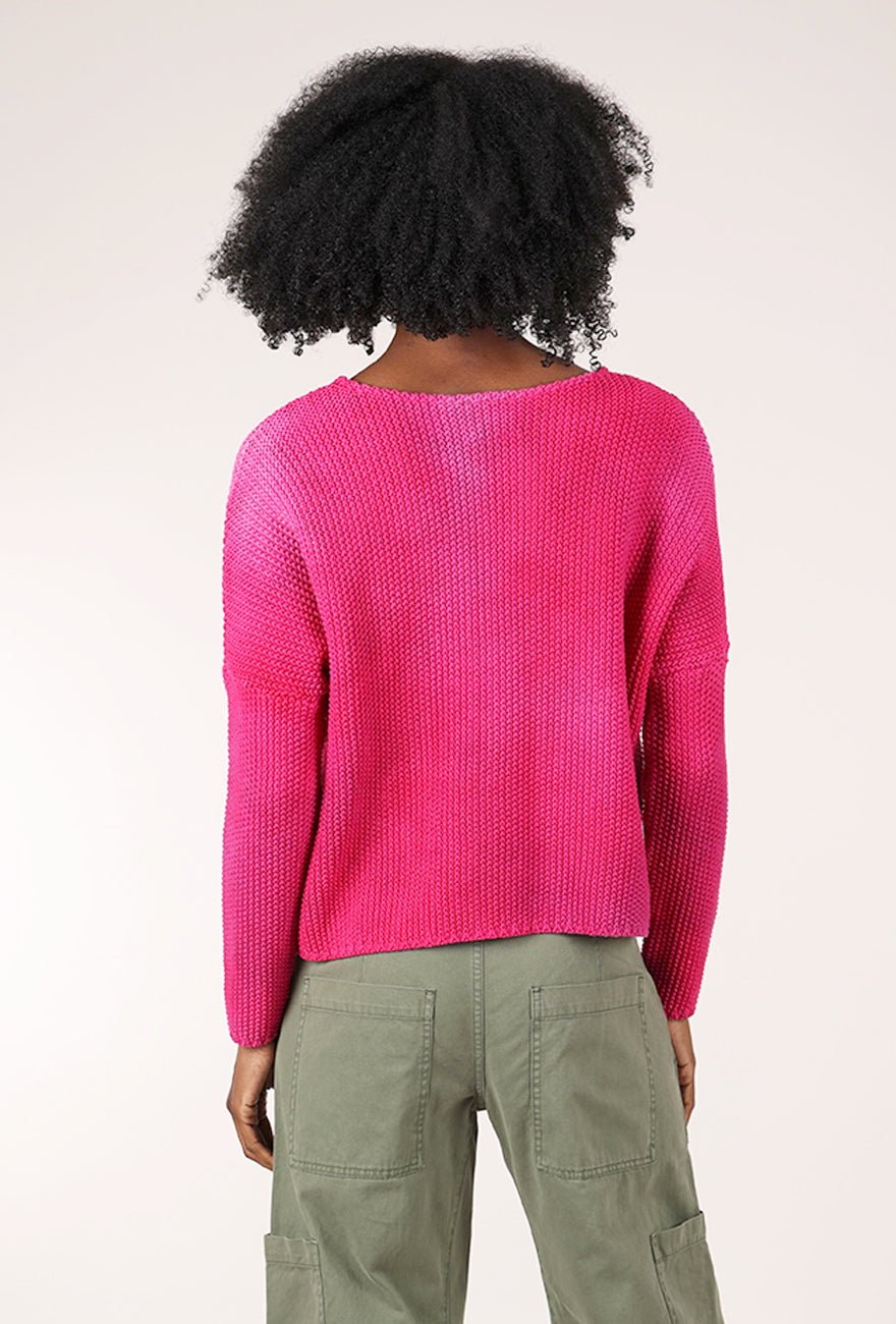 Heyne Bogut Shaker Knit Crop Sweater, Berry 