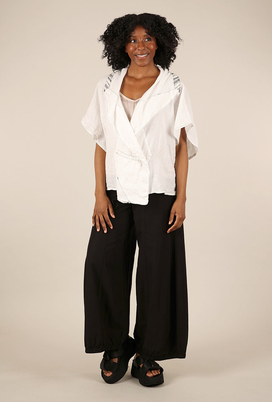 Lurdes Bergada Drawstring Waist Tencel Trouser, Black 