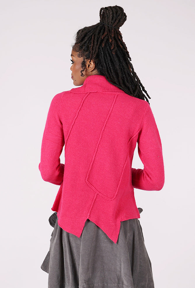 Rundholz Softy Seamed Off Center Cardie, Lotus 
