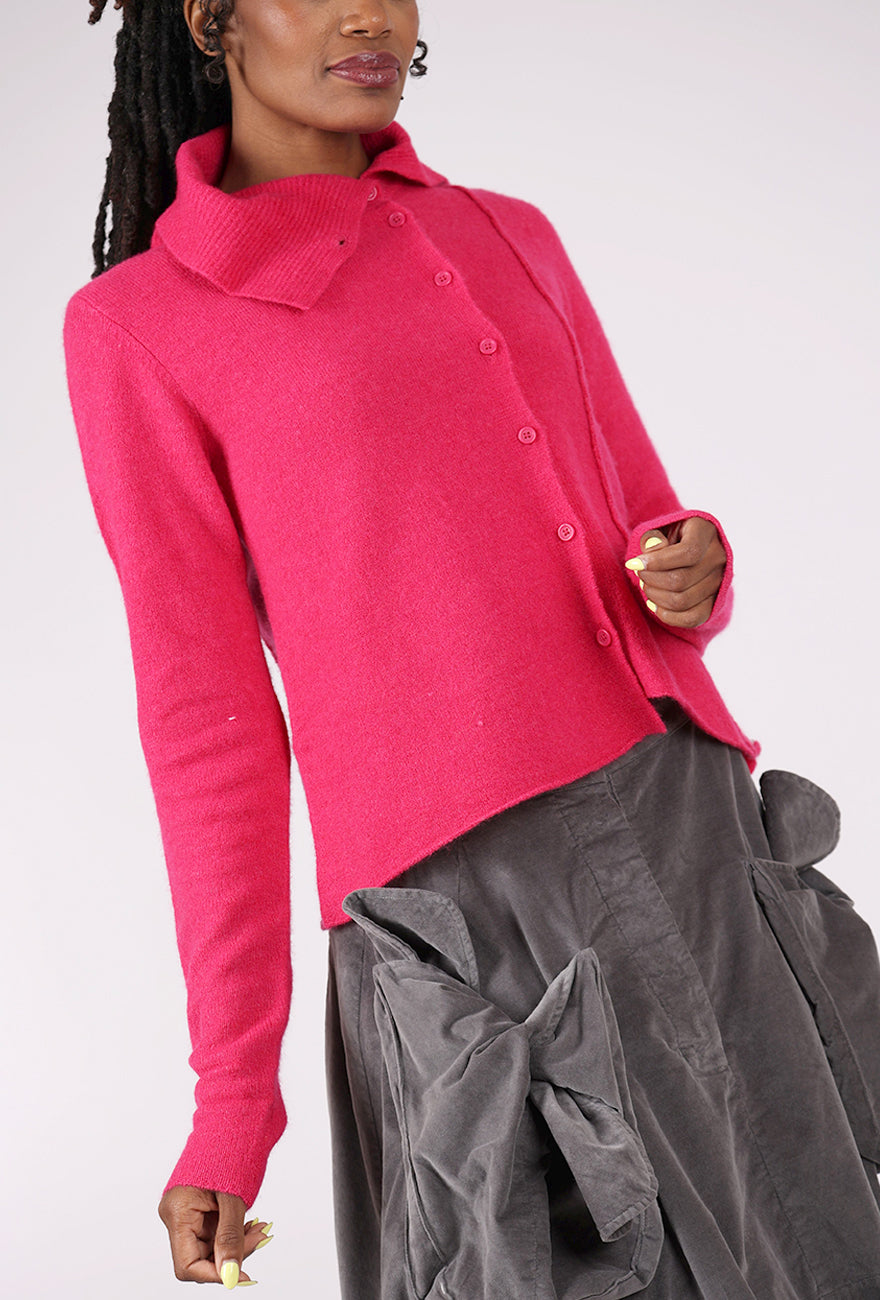 Rundholz Softy Seamed Off Center Cardie, Lotus 