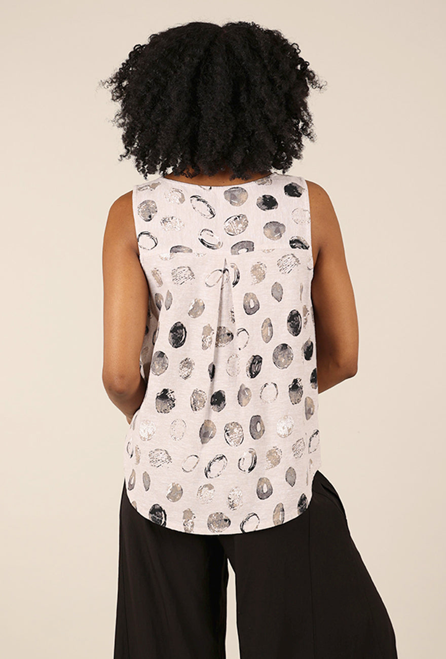 Habitat Linen Dot Pleat Back Tank, Oatmeal 