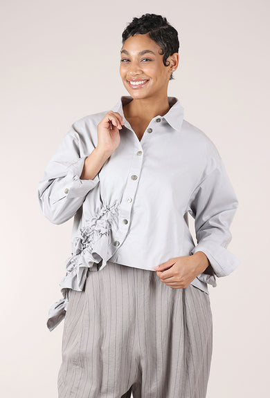 Moyuru Denim Scrunch Jacket, Cement 