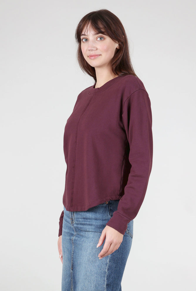 Mododoc Shirttail French Terry Sweatshirt, Wine 