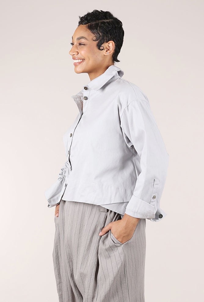 Moyuru Denim Scrunch Jacket, Cement 