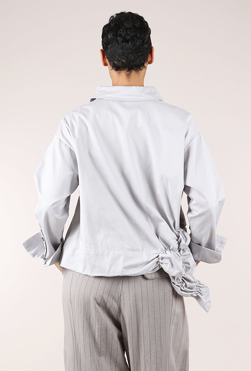 Moyuru Denim Scrunch Jacket, Cement 