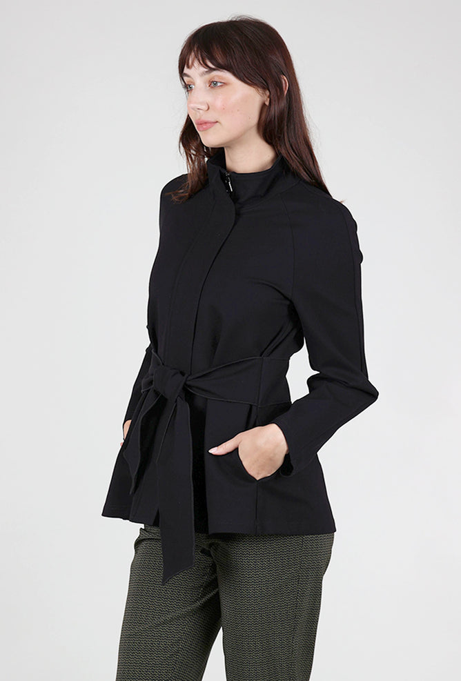 Ace & Ivy Wrap Belt Ponte Jacket, Black 