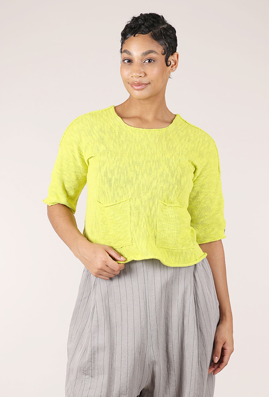 Paper Temples Reverse Pocket Sweater, Chartreuse 