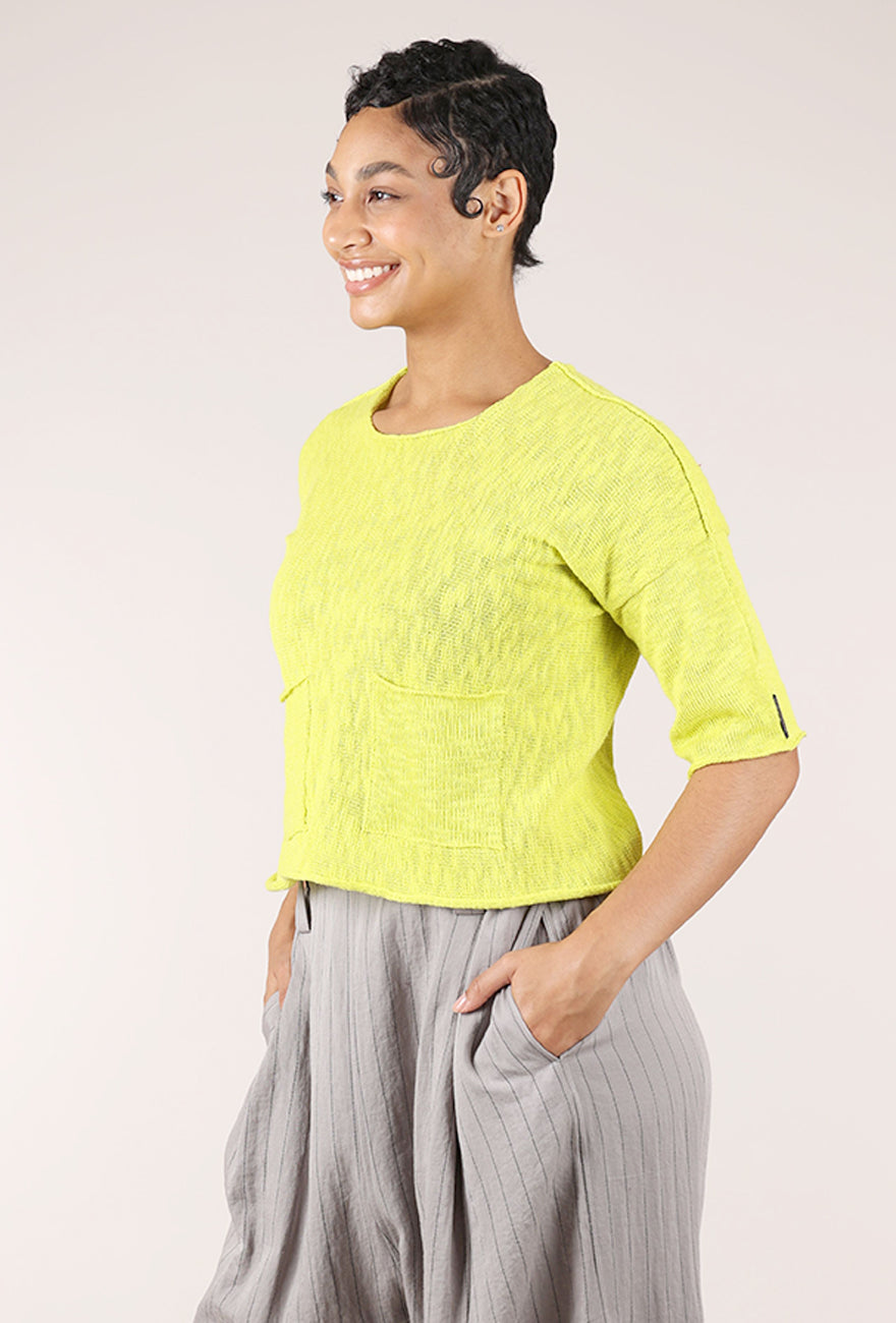 Paper Temples Reverse Pocket Sweater, Chartreuse 