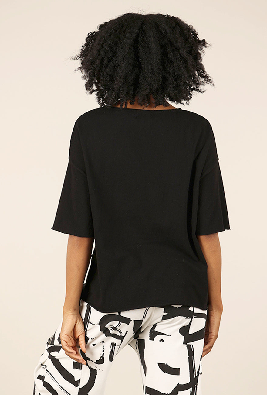 Fenini Peyton Pleat Top, Black 