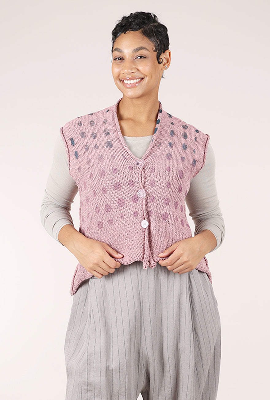 Paper Temples Car Vest, Mauve/Spots 
