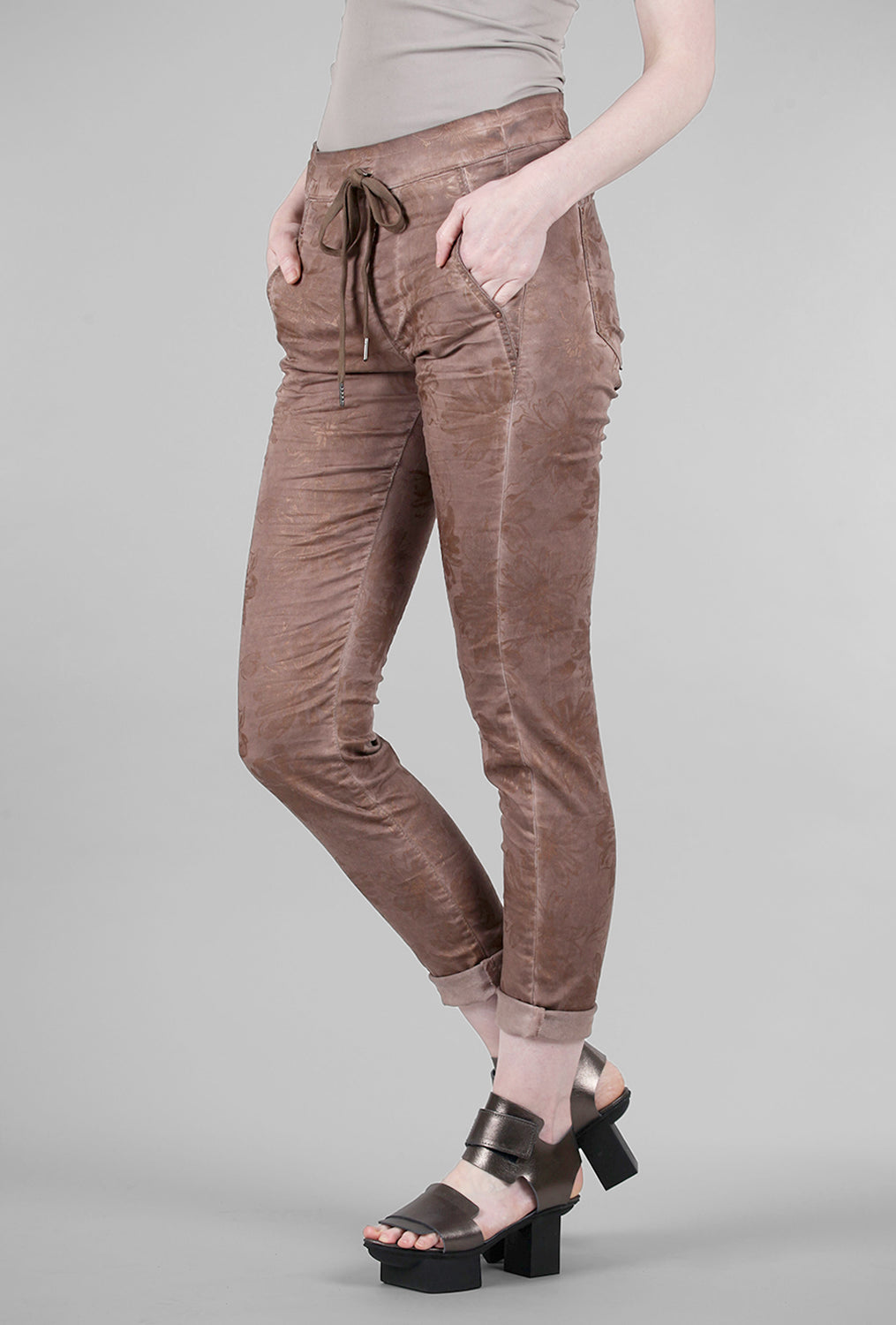 Alembika Iconic Stretch Jeans, Brown/Metallic 