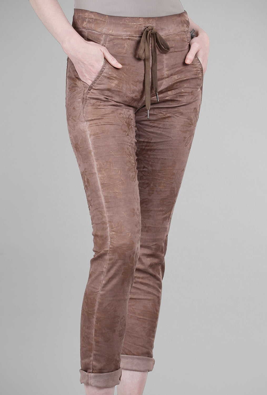 Alembika Iconic Stretch Jeans, Brown/Metallic 