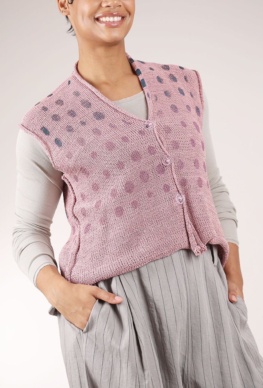 Paper Temples Car Vest, Mauve/Spots 