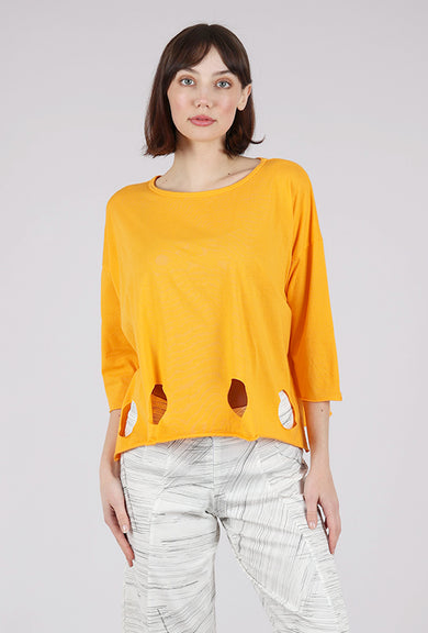 M Square Circle Cutouts Tee, Tangerine 