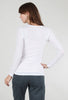 AMB Designs Solid Crew Second Skin Top, White 