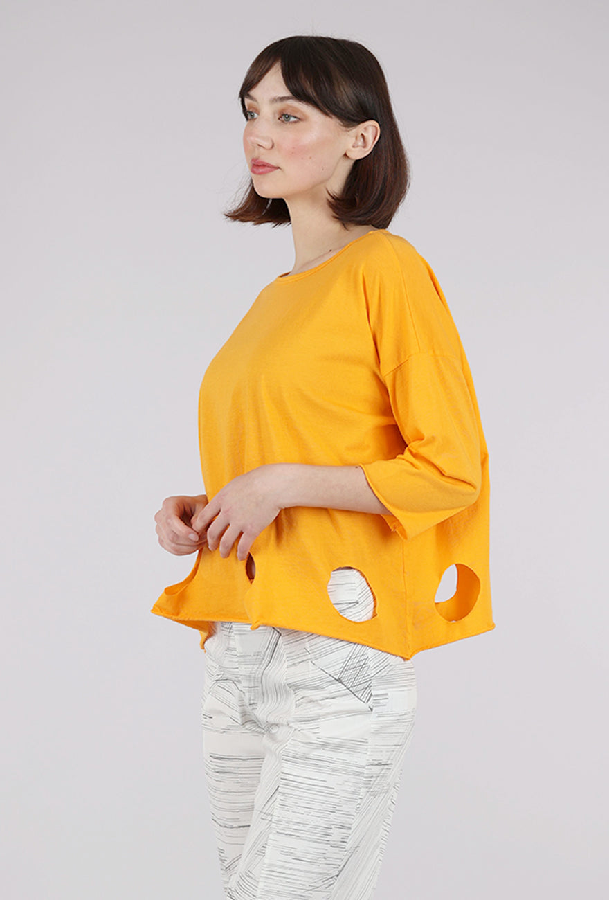 M Square Circle Cutouts Tee, Tangerine 