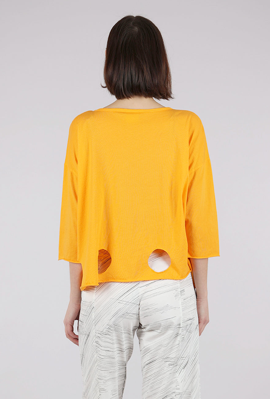 M Square Circle Cutouts Tee, Tangerine 