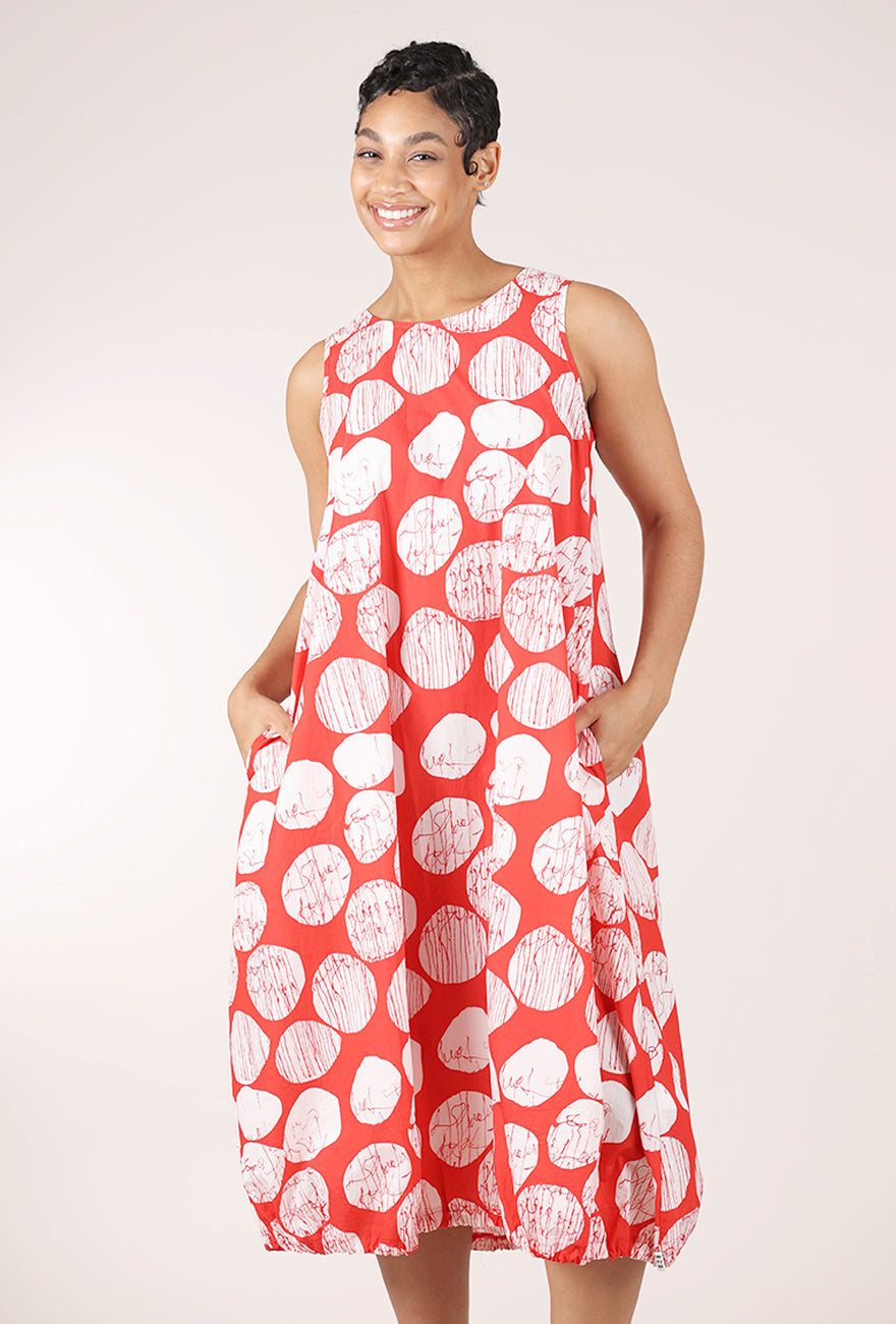 Luukaa Drip Dot Dress, Mandarin Print 
