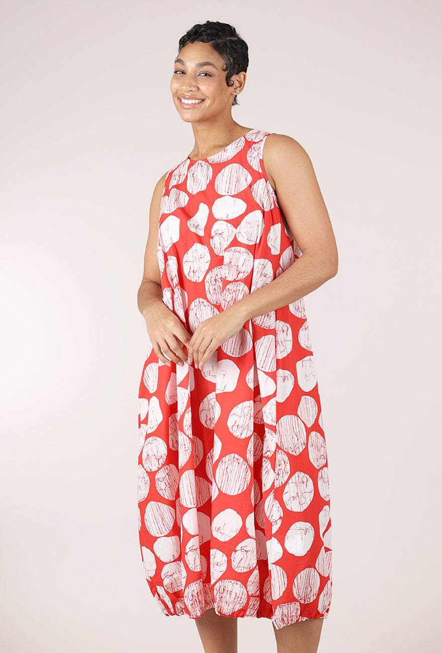 Luukaa Drip Dot Dress, Mandarin Print 