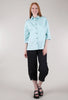 Ozai Peekaboo-Shoulder Crisp Shirt, Azure 