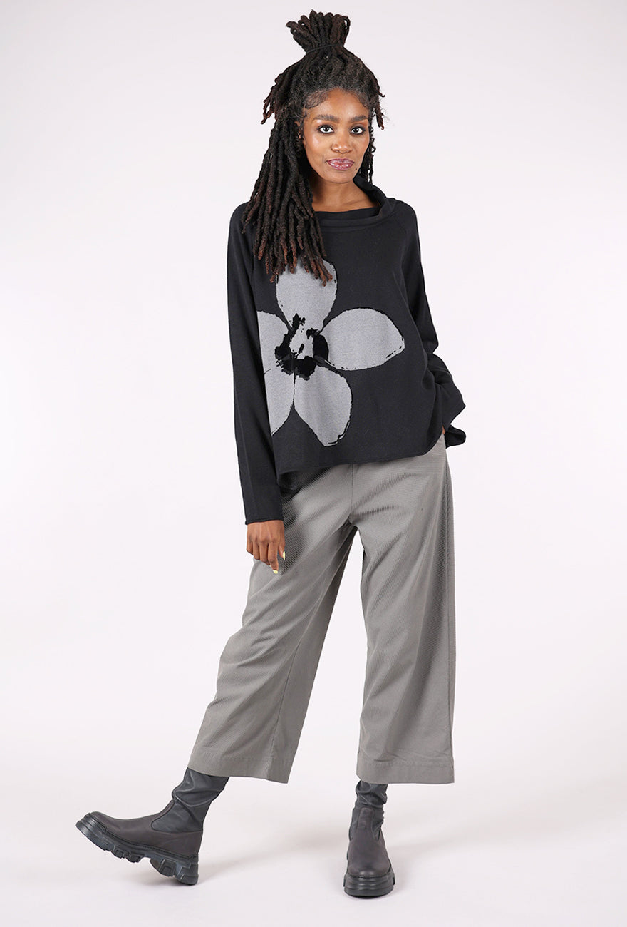 Rundholz Raised Dot Flat Front Flare, Dark Gray 