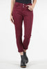 Femme Fatale Two-Button Stretchy Pant, Wine 