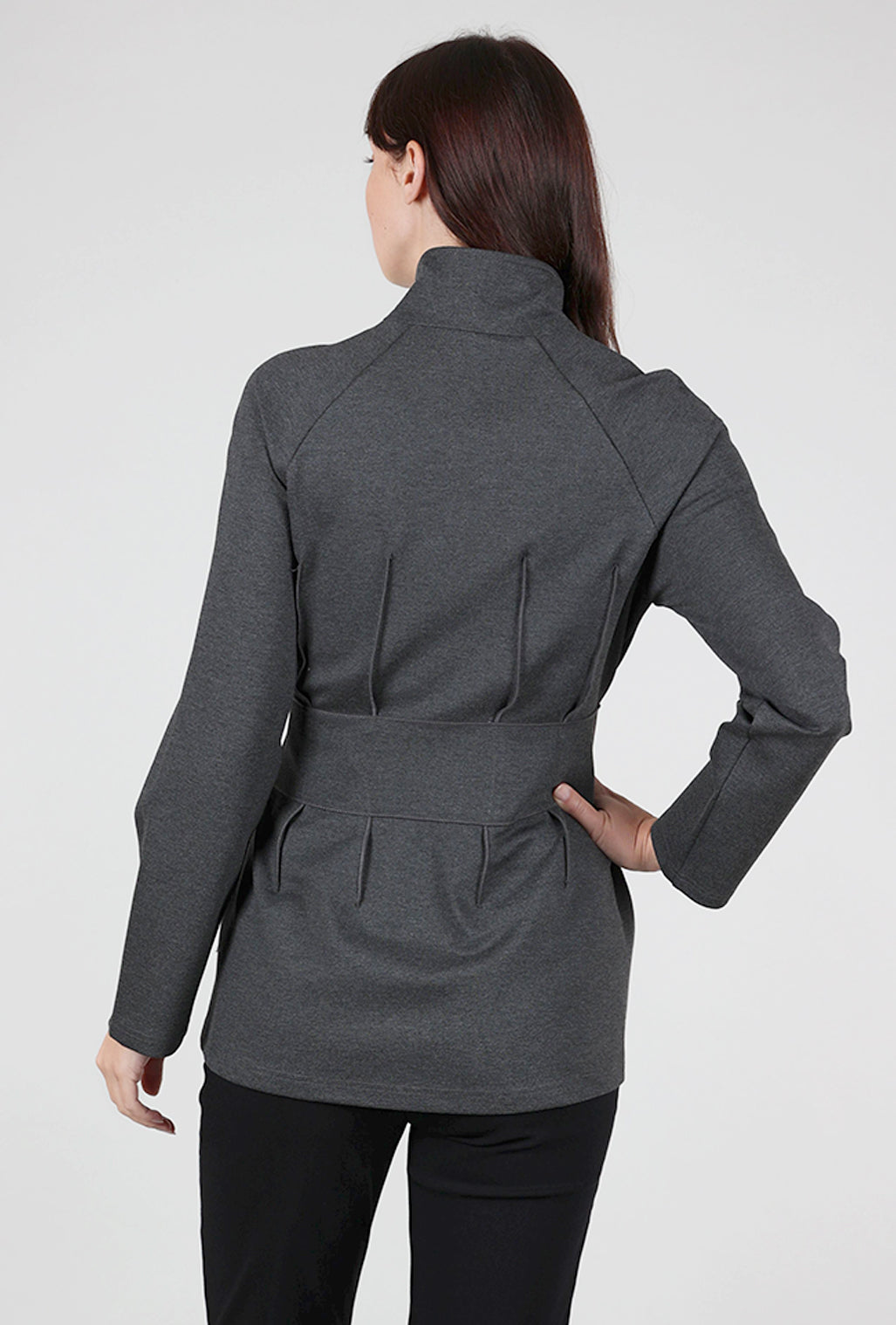 Ace & Ivy Wrap Belt Ponte Jacket, Charcoal 