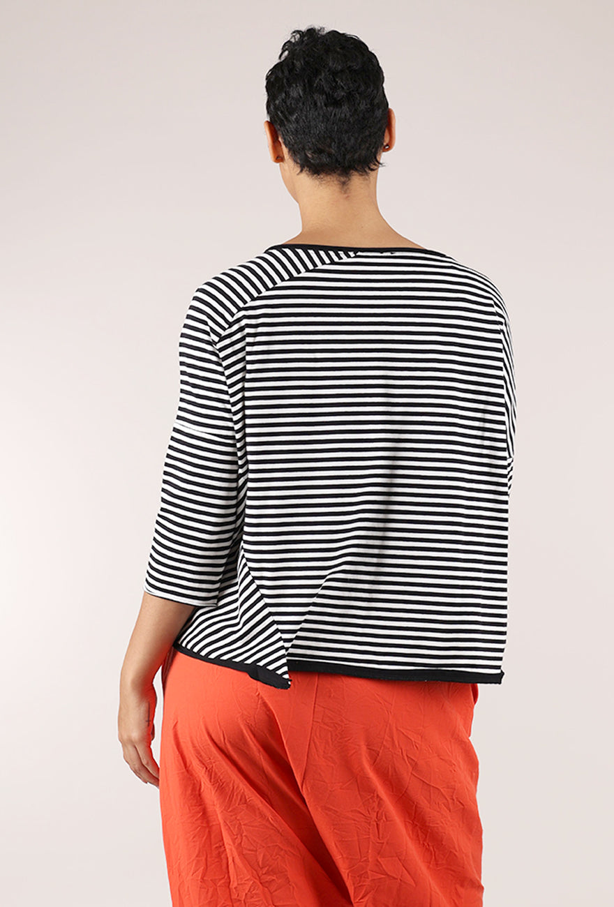 Luukaa Black Stripe Graphic Tee, Black/Orange 