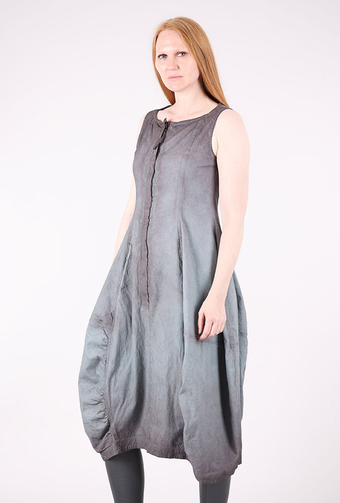 Rundholz Texture Twill Zip Lantern Dress, Flamingo Cloud 