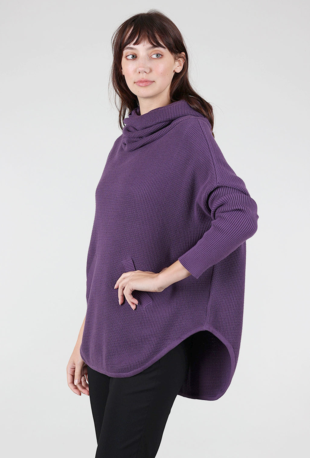 Planet Favorite Waffle Cowl, Plum One Size Plum