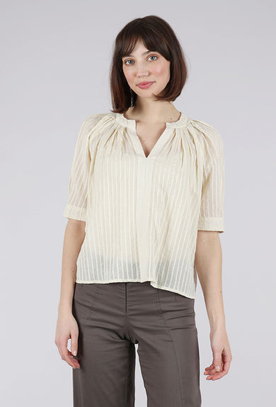 Sita Murt Shimmer Stripe Blouse, Cream 