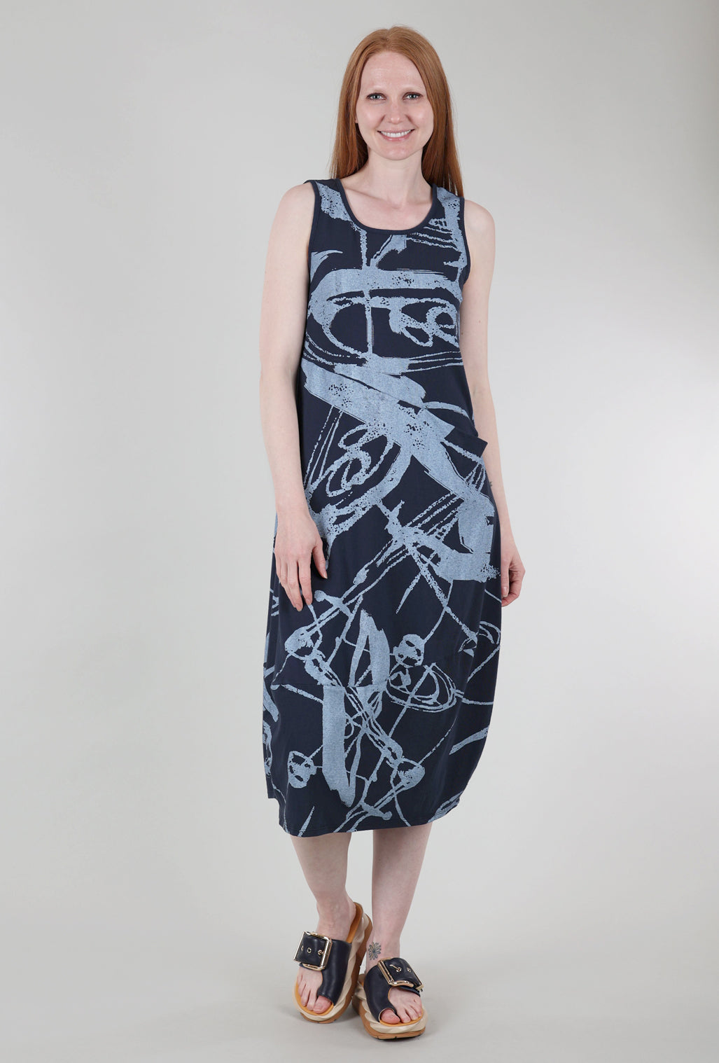 Fenini Print Bubble Dress, Ink 