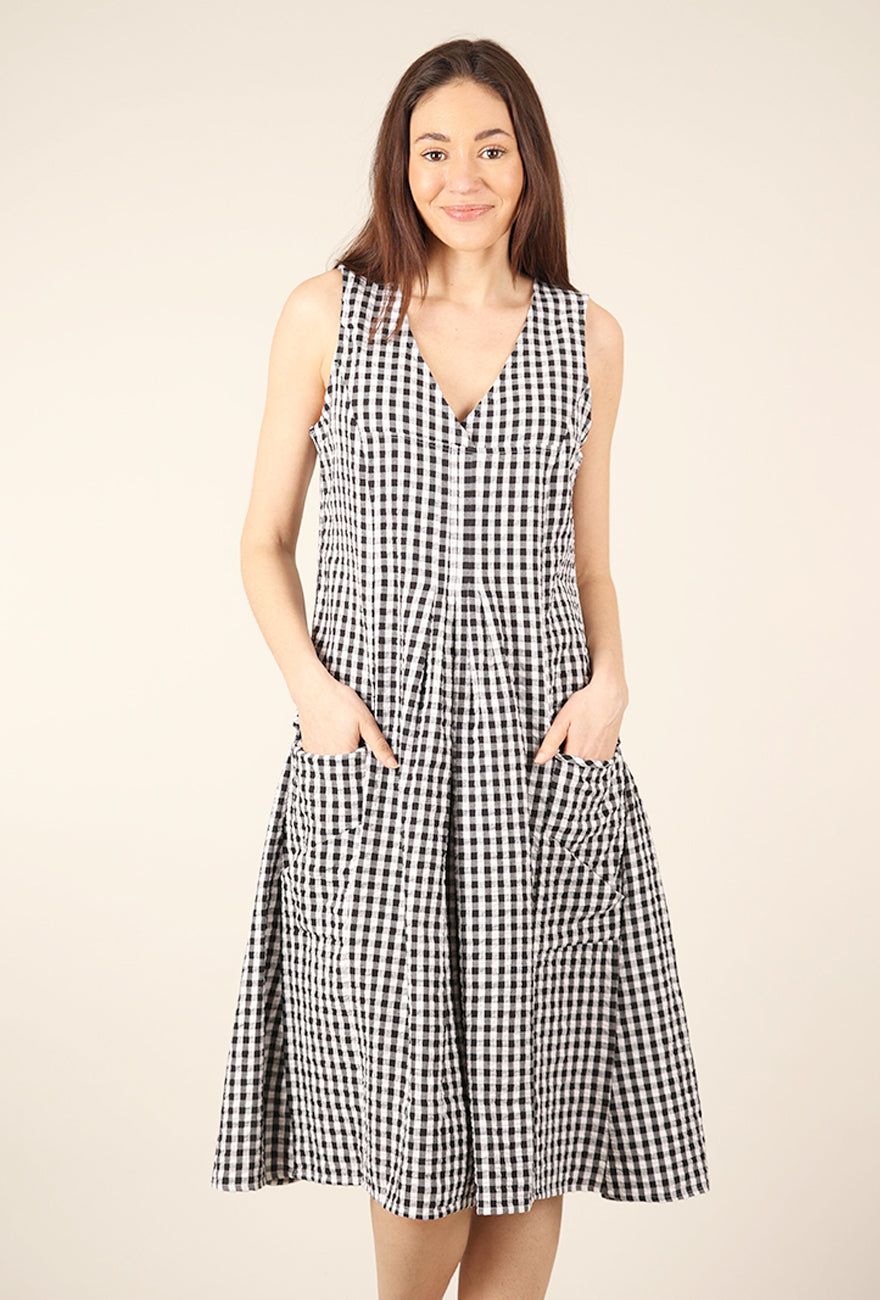 Tulip Poppie Seersucker Dress, Big Indy Check 