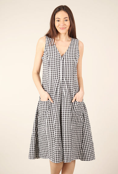 Tulip Poppie Seersucker Dress, Big Indy Check 