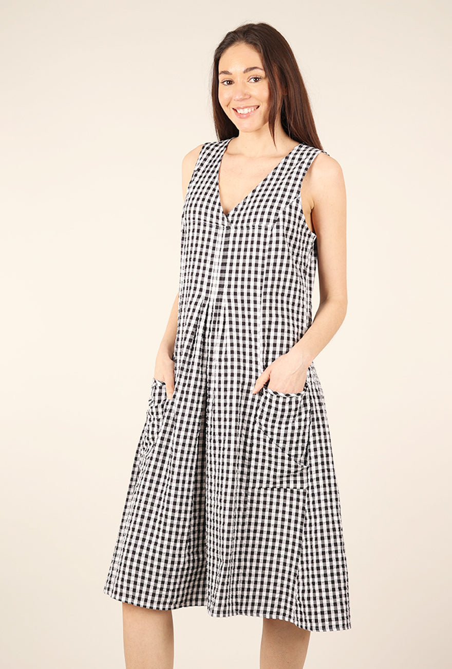 Tulip Poppie Seersucker Dress, Big Indy Check 