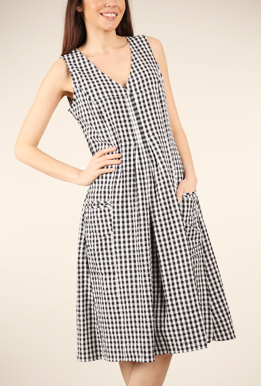 Tulip Poppie Seersucker Dress, Big Indy Check 
