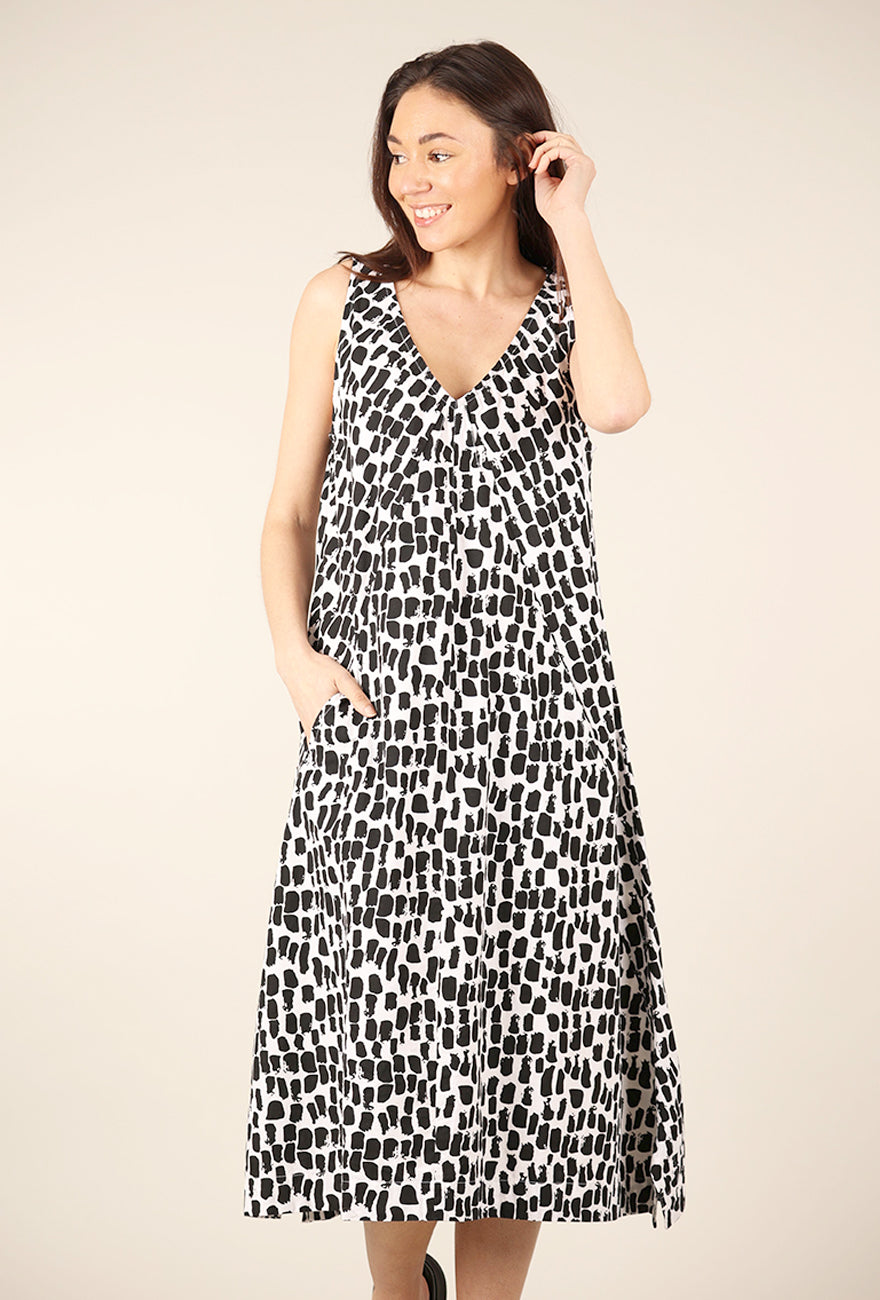 Tulip Folly Dress, Meko Black/White 