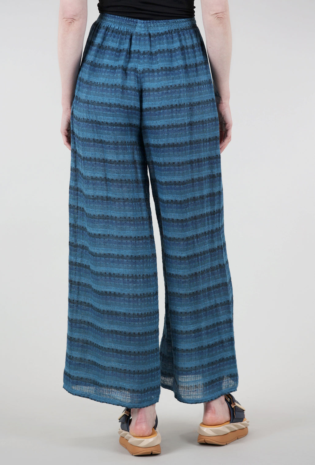 Eterea Linen Palazzo Pant, Turquoise 