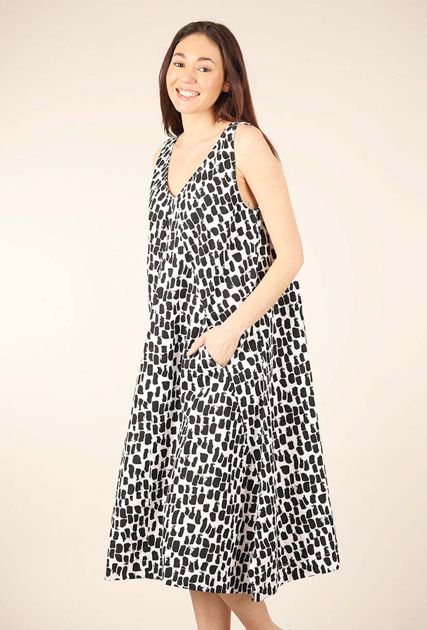 Tulip Folly Dress, Meko Black/White 