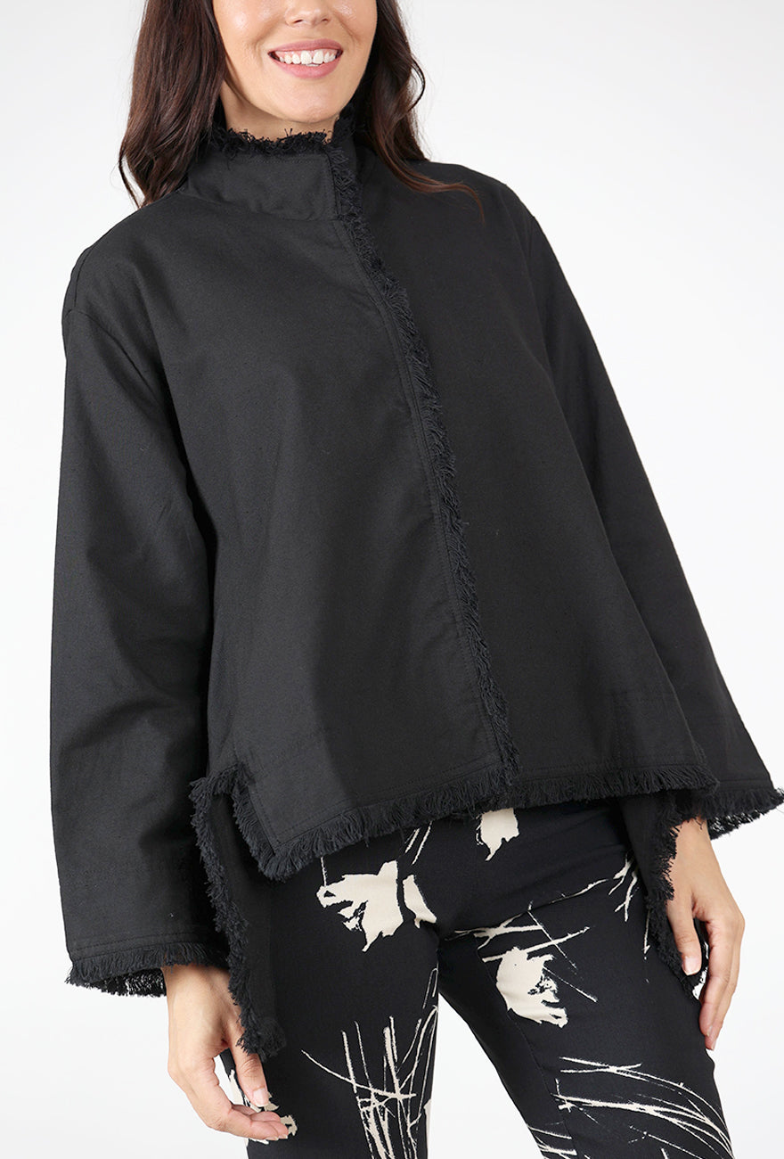 Liberty Fringe Jacket, Black Angle 4