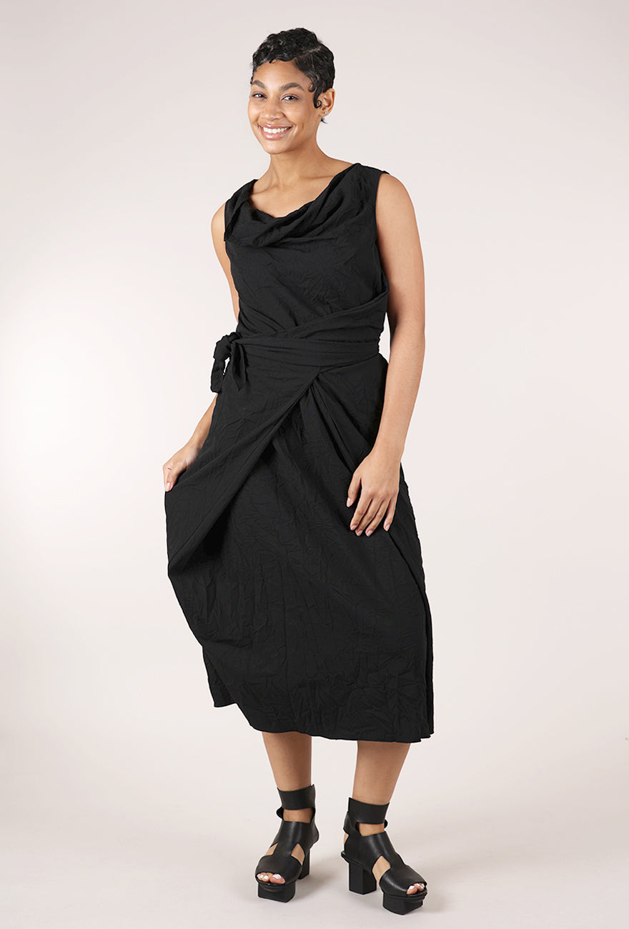 Sort Aarhus Mona Tie Dress, Black 