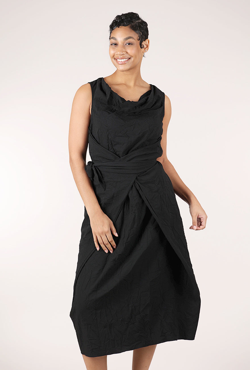 Sort Aarhus Mona Tie Dress, Black 