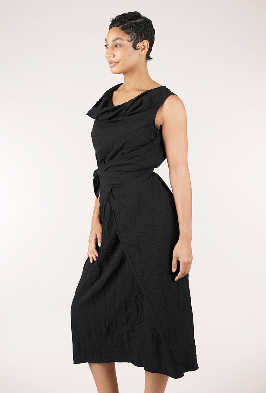 Sort Aarhus Mona Tie Dress, Black 